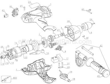 Part Location Diagram of 611722-00 DeWALT Cord Protector